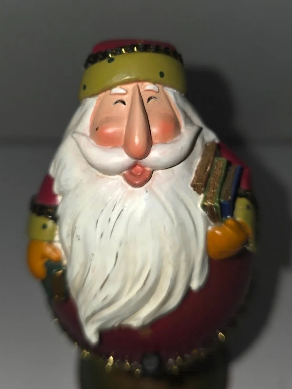 Santa Wooden Egg Shape Body Christmas Holiday Decor Rare Beauty Unique